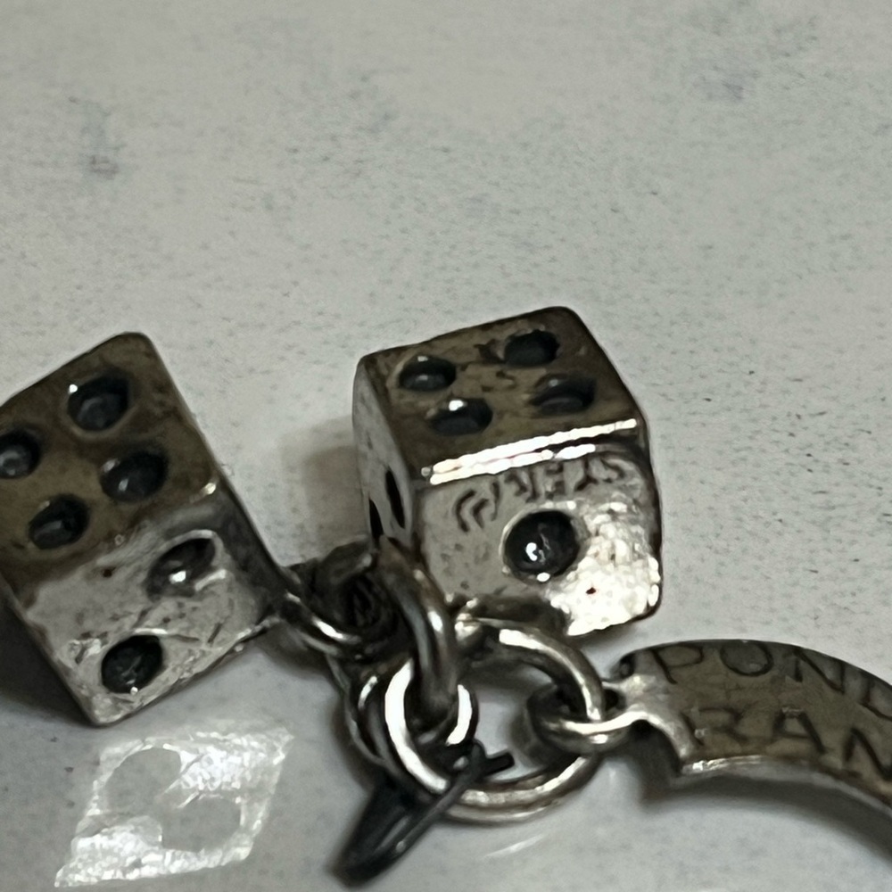 Sterling Silver Dice Ponderosa Ranch Banner Charm - Picture 6 of 8